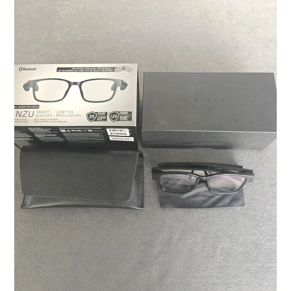 Razer Anzu Smart Glasses Bluetooth Audio Eyewear S/M w Box Tested